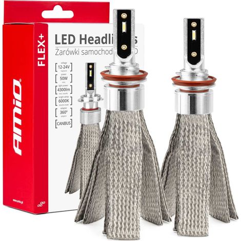 Bombillas LED para coche flex+ H8 H9 H11 H16 12V 24V 6000K Canbus amio-03663 (1/5)