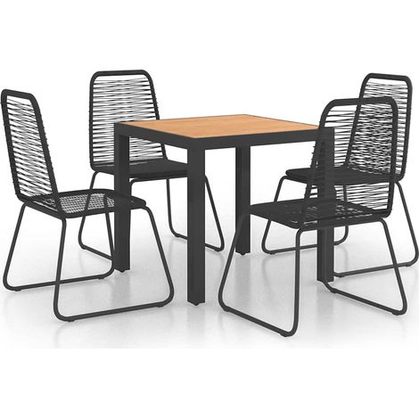 Maison Exclusive - Set da Pranzo da Giardino 5 pz in Rattan PVC Nero e Marrone (1/5)