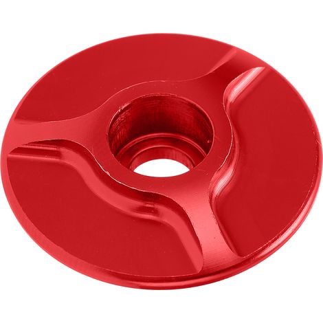 Aluminium-Steuerkopfkappe für Fahrradgabel, gewindelose Vorbaukappe für Mountainbikes und Rennräder, Rot (1/5)