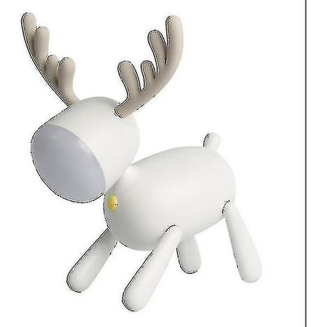Veilleuse LED d'ambiance, lampe de table pour enfants, motif cerf, blanche (1/5)