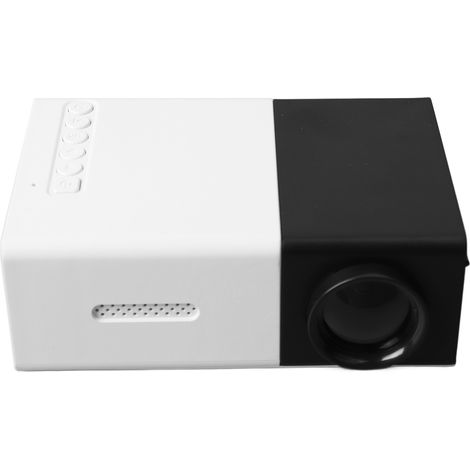 Projecteur pour enfants 1080p HD, angle de projection réglable, projecteur LED portable pour home cinéma, prise US 100-240 V, noir et blanc (1/5)
