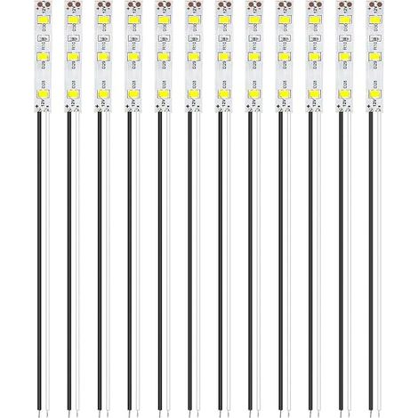 12 Pieces 50mm Pre Wired SMD LED Modeling 2835 12-18V LED Strips White (1/5)