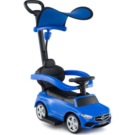 Coche infantil 3 en 1 con manillar de empuje - Azul