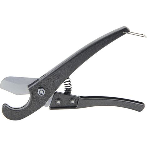 Tagliatubi professionale nero a una mano, forbici per tagliare tubi in PVC in modo rapido e preciso, ideali per idraulici, tuttofare e appassionati del fai da te (1/3)