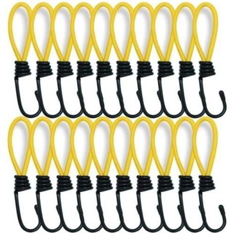 20 Pieces Bungee Cords with Hooks, Bungee Cords, Tarp Tensioners, Bungee Cords Suitable for Transport Trailers (1/4)