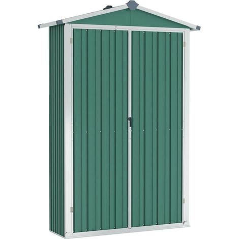Casetta da giardino casetta per cabine casetta per riporre gli attrezzi casetta per esterni robusta 116 x 45 x 175 cm acciaio zincato verde 020022343