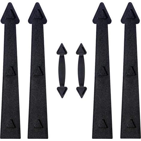 Kit de quincaillerie décorative pour porte de garage magnétique. charnières et poignées décoratives. noir (1/5)