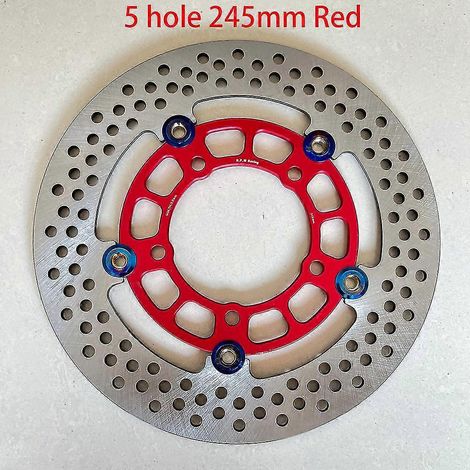 Disques de frein flottants universels en alliage d'aluminium pour moto, diamètre extérieur 200 mm/220 mm/245 mm/260 mm, plaquettes de frein à refroidissement rapide - Rouge 245 mm (1/5)