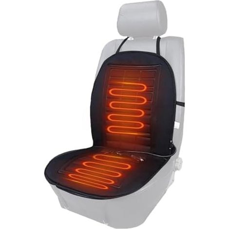 Coprisedile riscaldato universale - Poliestere, riscaldamento per sedili auto, doppio strato Tappetino antiscivolo, riscaldamento a 12V. Adatto per camper, camion, auto e pick-up.