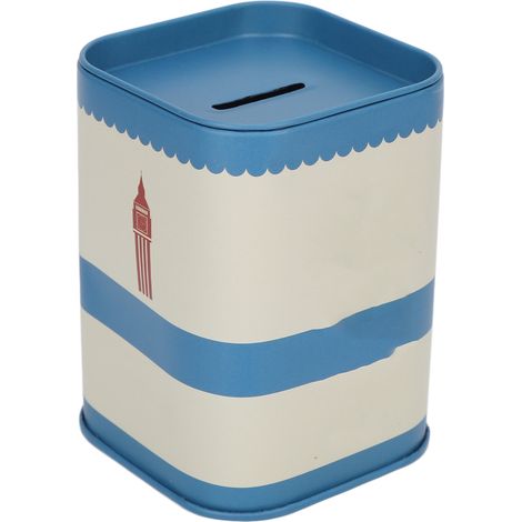 Boîte de rangement pour lames usagées, fer, couvercle amovible, grande capacité, bleu, coiffeur, étui de stockage robuste (1/5)