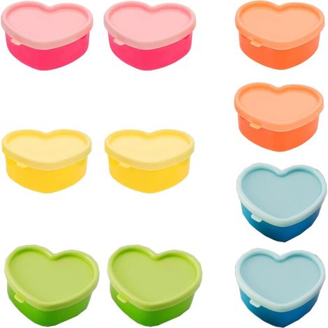 Lot de 10 mini boîtes de rangement et conservation en plastique dimensions 7 x 7 x 2 cm pour apéritifs sauces salades épices et vinaigrettes 5 couleurs (1/5)