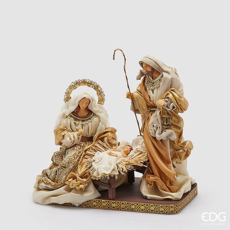 EDG Enzo De Gasperi Statuetta Natalizia Natività con Base H 40 Cm Hazelnut (1/3)
