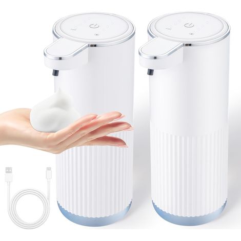 Automatischer Schaumseifenspender, berührungslos, USB-aufladbar, intelligenter Handseifenspender, 6 einstellbare Stufen, 380 ml (12,8 oz), Wandmontage, geeignet für Badezimmer, Küchen und Geschirrspül
