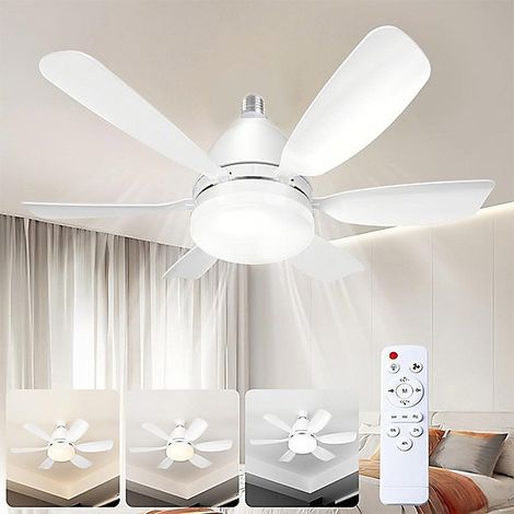 Ventilateur de Plafond 50cm, Lumière LED 3 Couleurs Réglables, 3 Niveaux de Ventilation, Contrôle à Distance, Minuterie (1/5)