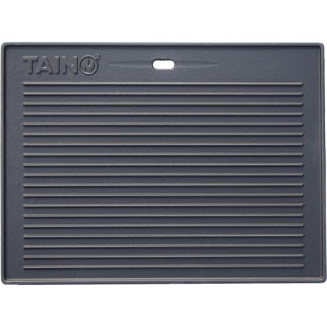 Taino – Plaque de gril réversible en fonte 41,5 x 31 cm – Côté lisse pour pizza – Côté strié pour viande – Compatible barbecues à gaz PRO/RED