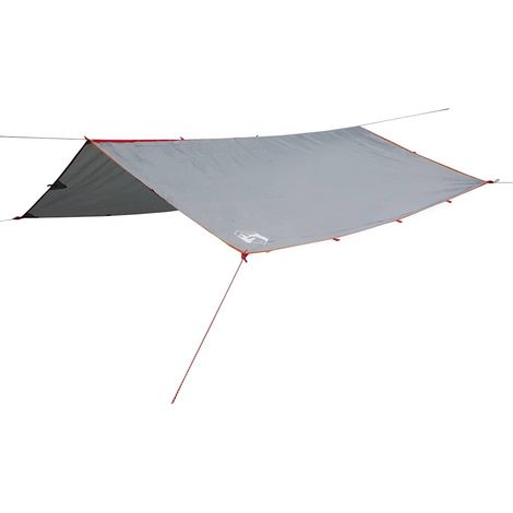 Bâche de camping gris et orange 500x294 cm imperméable