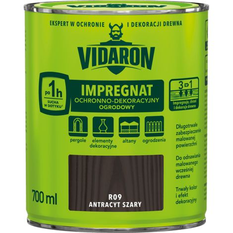Impregnación para jardín Vidaron gris antracita R09 0,7 L (1/2)