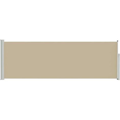 Rideau latéral rétractable, beige, 500 x 100 cm, polyester. (1/5)
