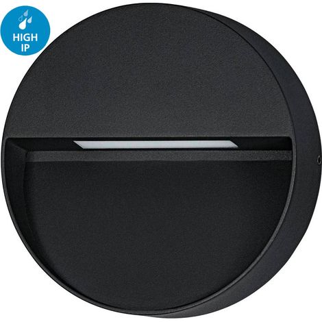 Applique Tonda Esterno Maruggio Alluminio Nero Policarbonato Trasp Led (1/5)