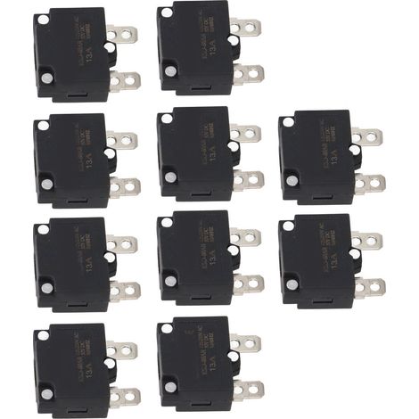 Lot de 10 fusibles/disjoncteurs de surcharge à réarmement automatique, adaptés aux véhicules pour enfants, 125/250 V CA, 13 A