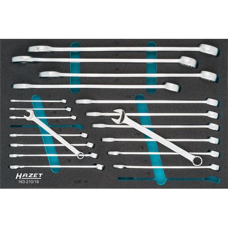 Jeu de clés mixtes 163-210/19 HAZET (1/4)
