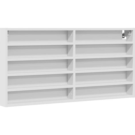 Vitrinenschrank Weiß 100x8,5x50 cm Holzwerkstoff vidaXL (1/5)