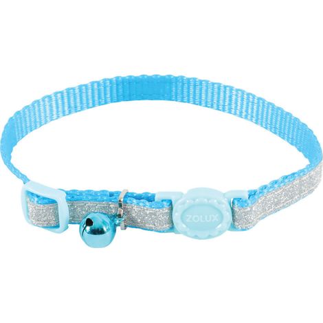 Collier SHINY nylon réglable de 17 à 30 cm bleu pour chat - zolux (1/2)