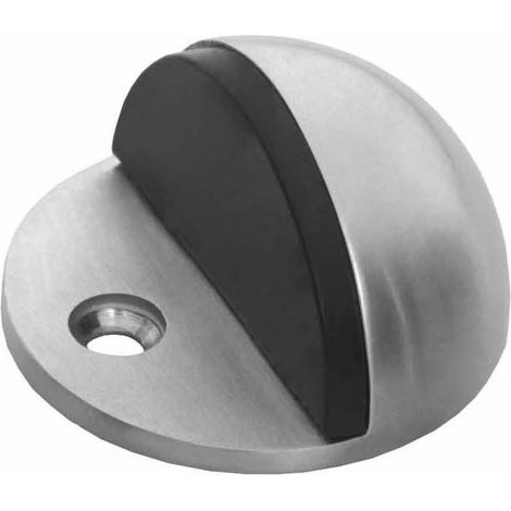 Tope puerta media luna acero inoxidable, goma silicona, Ø44mm