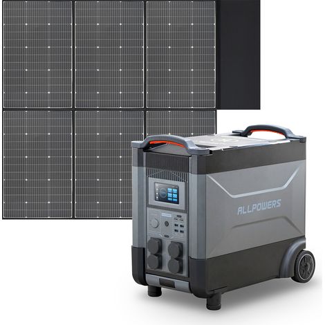 ALLPOWERS Station d'alimentation portable R4000 générateur solaire 3600Wh LiFePO4 batterie CA 4000W,charge rapide commande vocale,avec panneau solaire 400W pour camping, maison pannes de courant (1/5)
