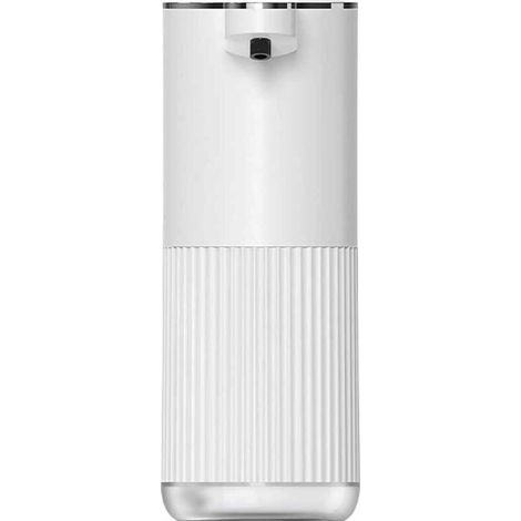 Distributeur Savon Automatique Liquide, 400ml Distributeur de Savon Électrique Mural, Affichage de la Batterie, Volume de Mousse Réglable à 4 Niveaux, pour Salle de Cuisine, Bain, Blanc