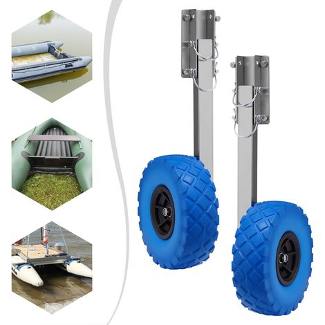 Boat Launching Wheels, Dinghy Wheels 9.84in, 330 LBS Loading Capacity Inflatable Boat Launch Wheels, Launching Trolley Wheels for Boat Dinghy Yacht Raft (1/5)