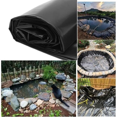 BâChe De Bassin -3 X 4 M - ImperméAble - En PolyéThylèNe Haute Densité - Noir - Pour Bassin Pour Chien - Tapis De Piscine - BâChe De Toit - BâChe De Bassin Pour Petits éTangs - éPaisseur (1/5)