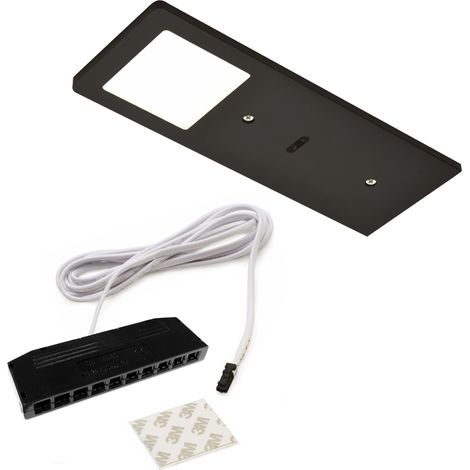 Domus Line LED Aluminium Unterbauleuchte FYN SE D-MOTION mit Sensor (190 x 70 mm, 12V, 5W, 2700–6000 K, Micro12, schwarz) (1/5)