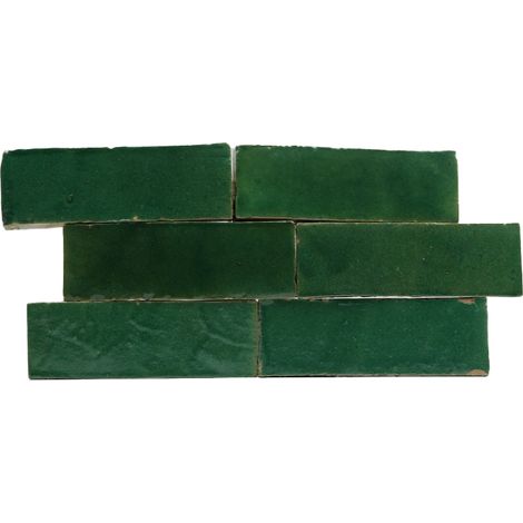 Véritable Zellige Bejmat de fabrication artisanale VERT 4.5X14 - (1/5)