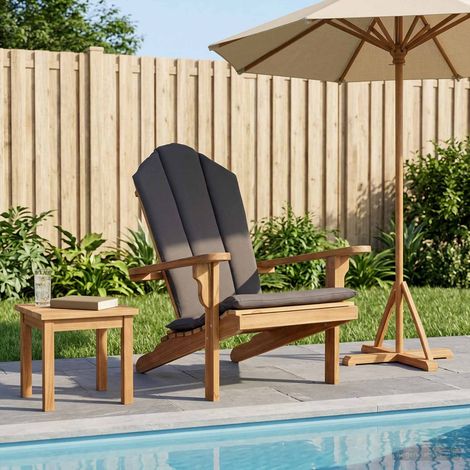 vidaXL Chaise Adirondack de jardin Naturel Bois de teck massif (1/5)