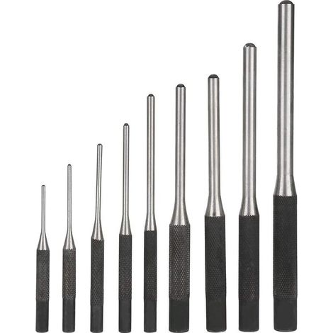 9PCS Poinçon Jeu de Chasse-goupilles En Acier Durable Professionnel, Outil à Main Ingénierie Mécanique (1/5)