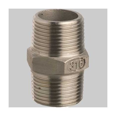 RACCORDO NIPLES DOPPIO IN ACCIAIO INOX - 1"