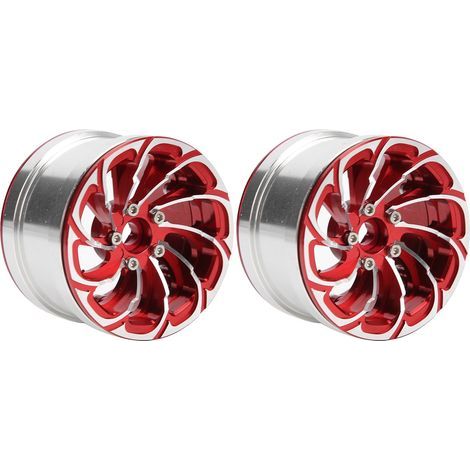 Jante en alliage d'aluminium Beadlock avec verrouillage non adhésif pour voiture RC Crawler 1/10 (Rouge) (1/5)