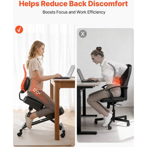 Chaise à Genoux Ergonomique avec Dossier et Roulettes