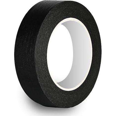 Masking Tape 25 mm x 50 m Masking Masking Tape Easy to Remove Masking Masking Masters for Painting and Renovation Works Decoration Posters Black (1/5)