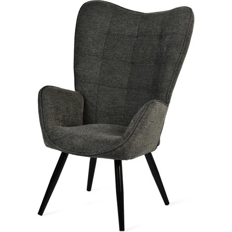 Meuble Cosy Fauteuil Scandinave Chaise de Canapé de Loisirs pour Salon Salle à Manger Bureau avec Un Revêtement en Tissu, Accoudoirs Rembourés et des Pieds en Métal (1/5)