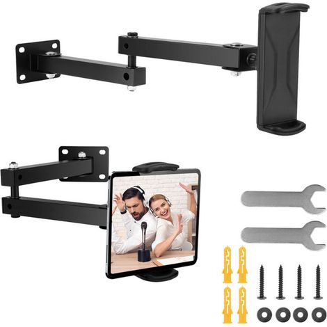 Support Mural pour Tablette, Support Mural iPad en Alliage d\'Aluminium, Support Mural Pliable, Rétractable de 10 à 45 cm