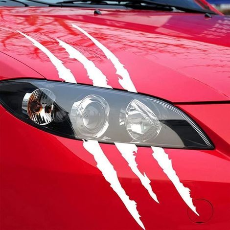 Lot de 2 autocollants réfléchissants pour voiture - Résistants à l'eau - En vinyle - Blanc PERSONNALISATION VEHICULE (1/5)