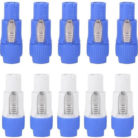 10 Connecteur Speakon, Fiche 3 Broches Mâle, Powercon 20A 250V, Alimentation Audio Pro (1/5)