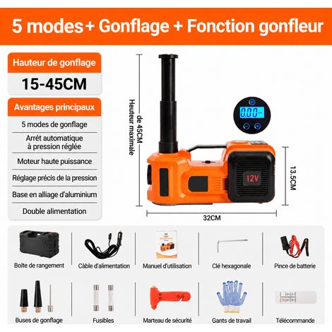 Cric électrique modèle tout-terrain à affichage numérique télécommande sans fil 450mm 155mm 300mm 1.5kW 6.1kg 10kn 32 × 15 × 14,5 cm 5 kg – Livraison gratuite (1/4)
