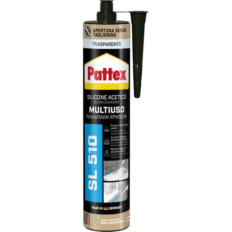 Silicone Marrone Pattex SL 510 Acetico Multiuso 280 ml – Sigillante Impermeabile per Bagno, Cucina, Vetro e Alluminio