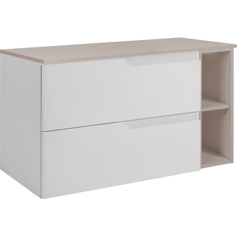 Set di mobili da bagno sotto lavabo, bianco / Beige, 100 (80 + 20) x 46 x 58 cm