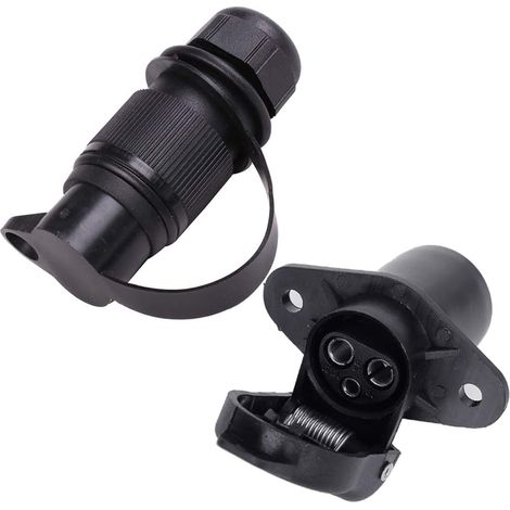 3 Broches Fiche Et Prise De Remorque Connecteurs 12v 3 Voies Mâle Et Femelle De Remorquage Pièces De Camion pour Caravane électrique Semi Et Autre Véhicule Commercial (1/5)