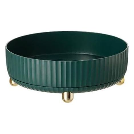Organisateur rotatif à 360°, présentoir rond grande capacité pour cosmétiques et parfums, support Lazy Susan pour salle de bain et coiffeuse (Vert Paon) (1/4)