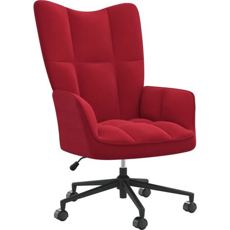 Chaise de relaxation Rouge bordeaux Velours 4 (1/5)